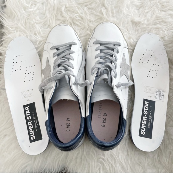 Golden Goose Women's Super-Star with suede star and blue heel tab size 40 - Picture 12 of 14